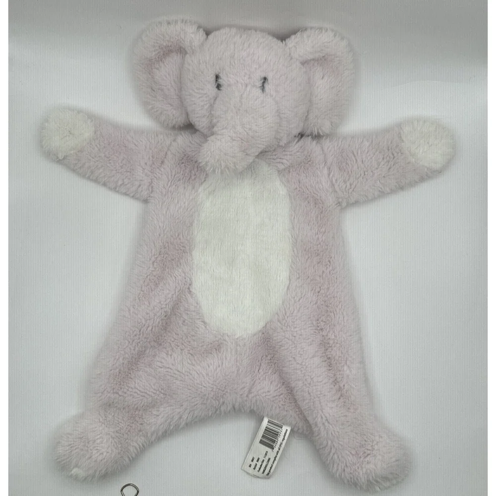 2018 Kellytoy Flatties Pink Elephant Baby Blanket Crinkle‎ Rattle Plush Lovey